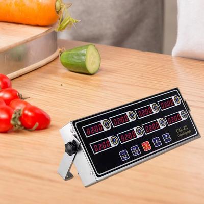 4/6/8 Channels Commercial Kitchen Timer LED Digital Screen Cooking Reminder  Restaurant