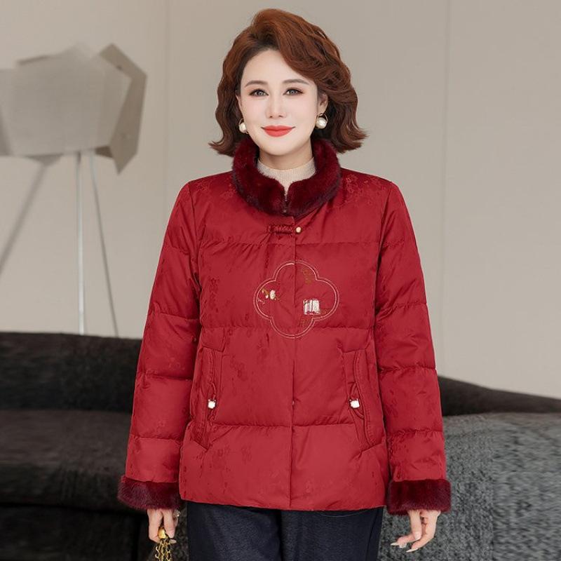 Women's white duck down thermal down jacket short jacket elegant to cover the stomach