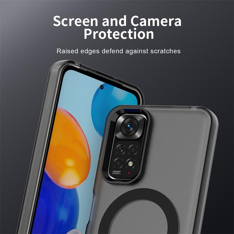 Gjennomsiktig deksel til Redmi Note 11-deksel Redmi Note 11 11S Magnetisk adsorpsjon Trådløs lading Bakdeksel Til Redmi Note 11S-deksel