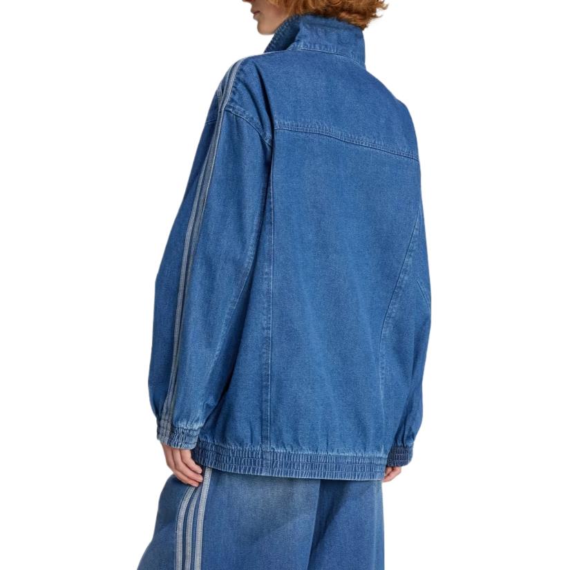 adidas Originals Adicolor Denim Adilenium 3-Stripes Track Top Comfortable Fashion Trendy Simple Sports Denim Jacket Women Tops JY2896