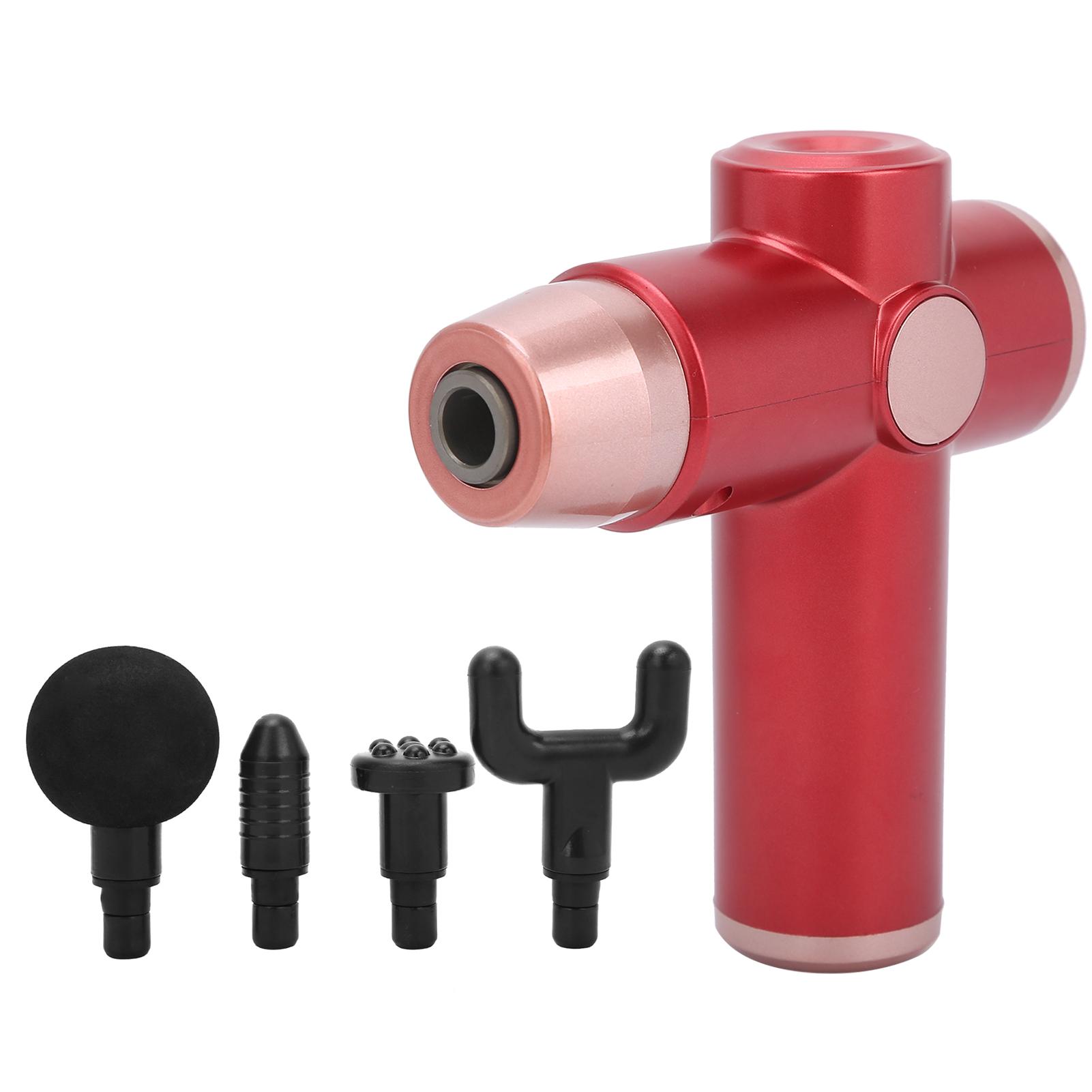 

Массажер для расслабления мышц Электрический фитнес-массажер для мышц с 4 массажными головками (красный)