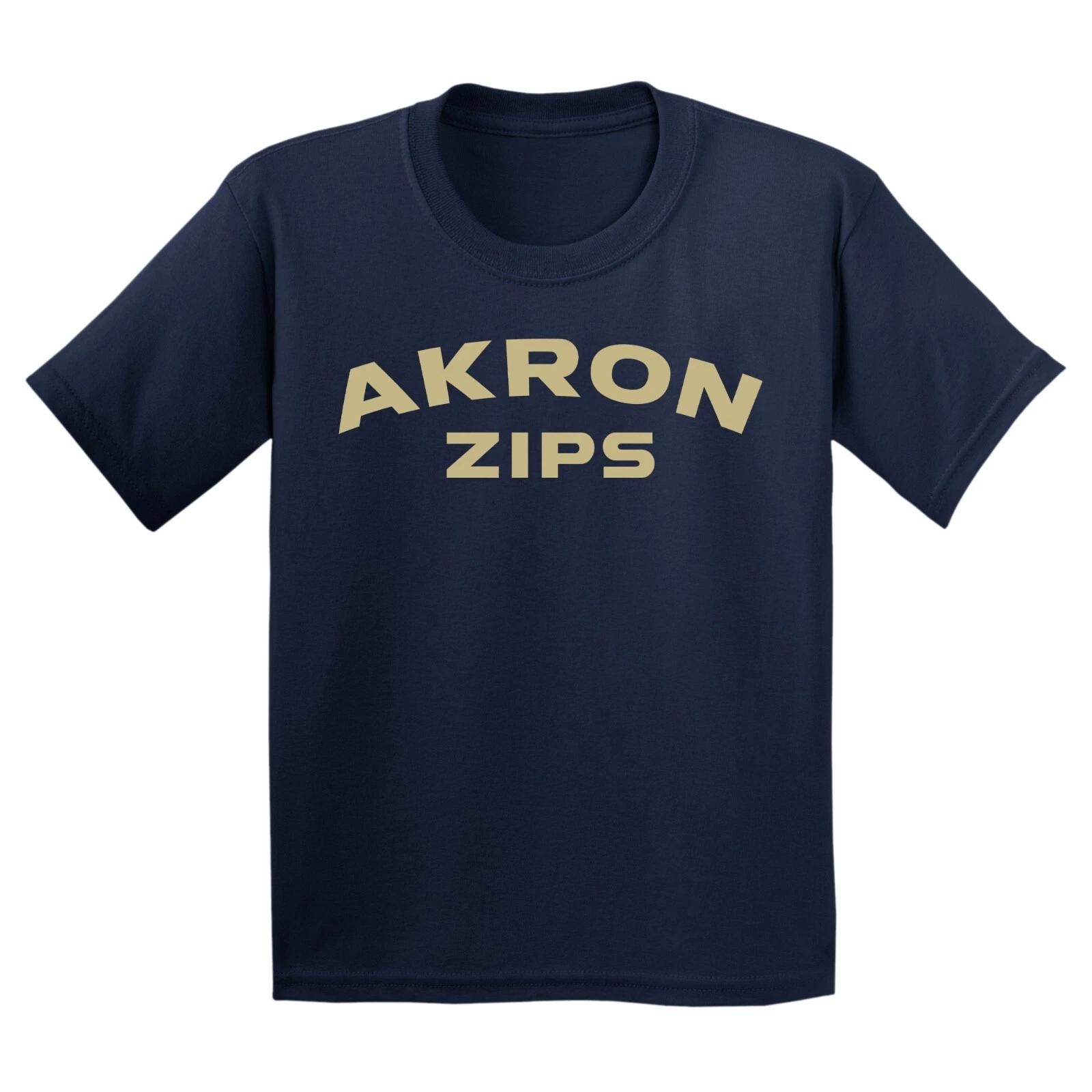 Akron Zips Arch Logo Licensed Unisex Youth T-Shirt - Navy S