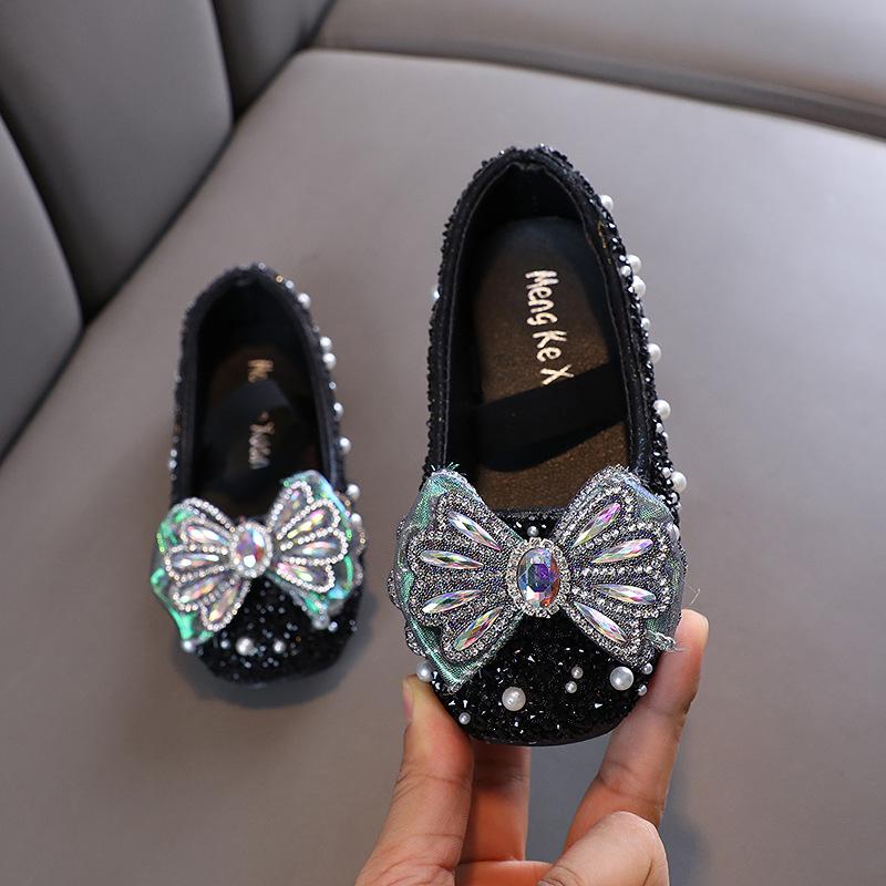 Autumn new style ladylike baby girl girls' princess rhinestone flat shoes, leather shoes, dance performance shoes