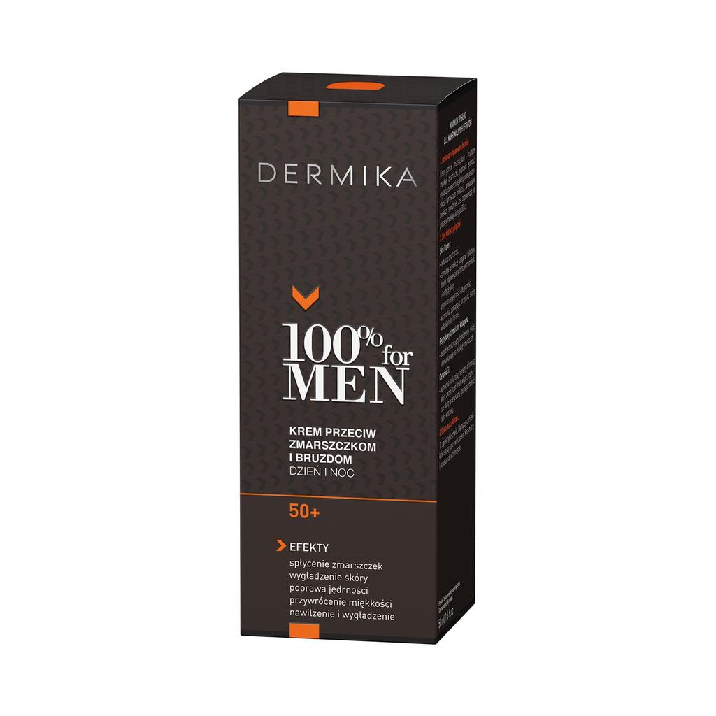 Dermika 100% For Men 50+ Krem przeciw zmarszczkom i bruzdom dzień i noc, 50 ml