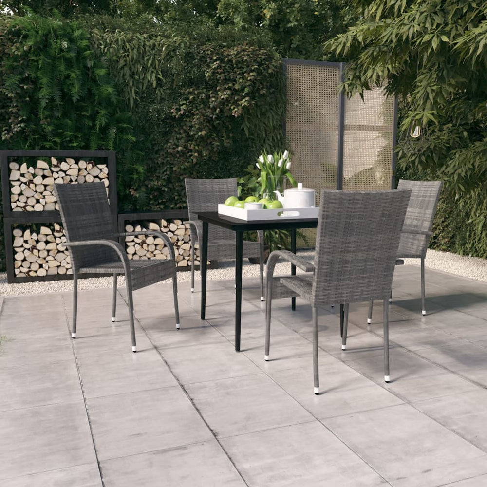 Ensemble à manger de jardin 5 pcs  et noir