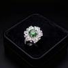 Jewelry Luxury Heavy Industry Imitation Emerald Ruby Sunflower Ring High Texture Treasure Ring Female