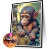 5D DIY Full Round Drill Diamond Painting Little Monkey Home Decor Art Craft