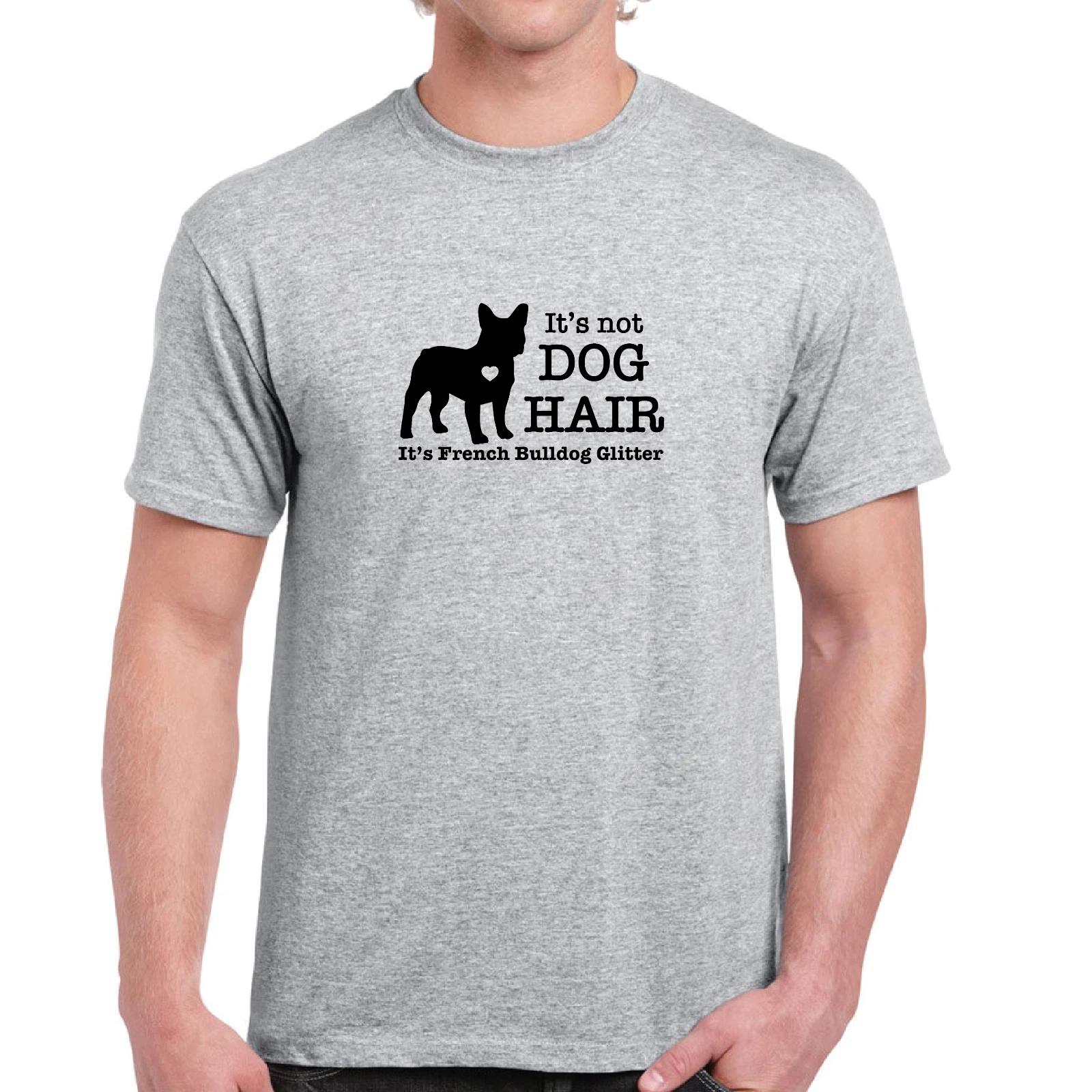 Its Not Dog Hair Its Husky Heart Glitter Funny Cotton Gray T-Shirt L