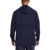 Under Armour Rush Solid Color Logo Print Drawstring Hooded Long Sleeve Sweatshirt Men Sweatshirt Dark-Blue 1370450-410