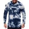 Spring and Autumn Round Neck 3D Tie Dye Printed T-shirts Fashionable Casual Long Sleeved Men's T-shirts