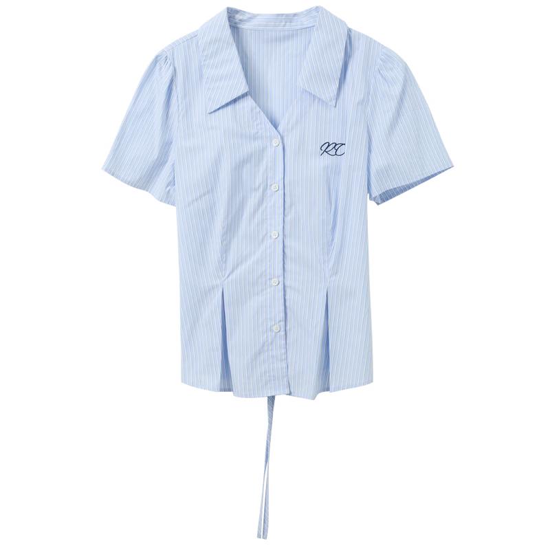 Sancai Women s 100% Cotton Striped Plus Size Shirt XL