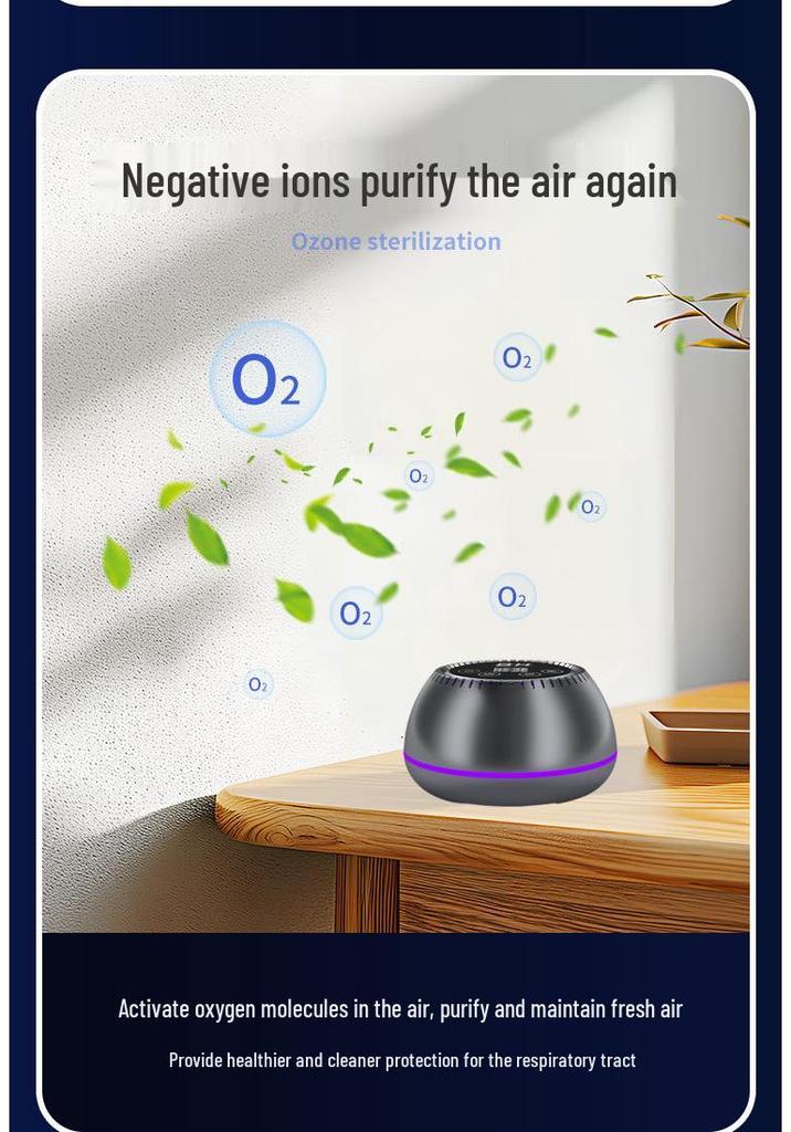 Home Pet Air Purifier & Deodorizer: Sterilizes, Removes Formaldehyde, Emits Ozone & Negative Ions for Bedrooms