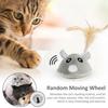 Qenwkxz Cat Interactive Mouse Toy, Compatible with USB Rechargeable, Automatic Random Moving Teaser with Feather Tail for Kitten Pets