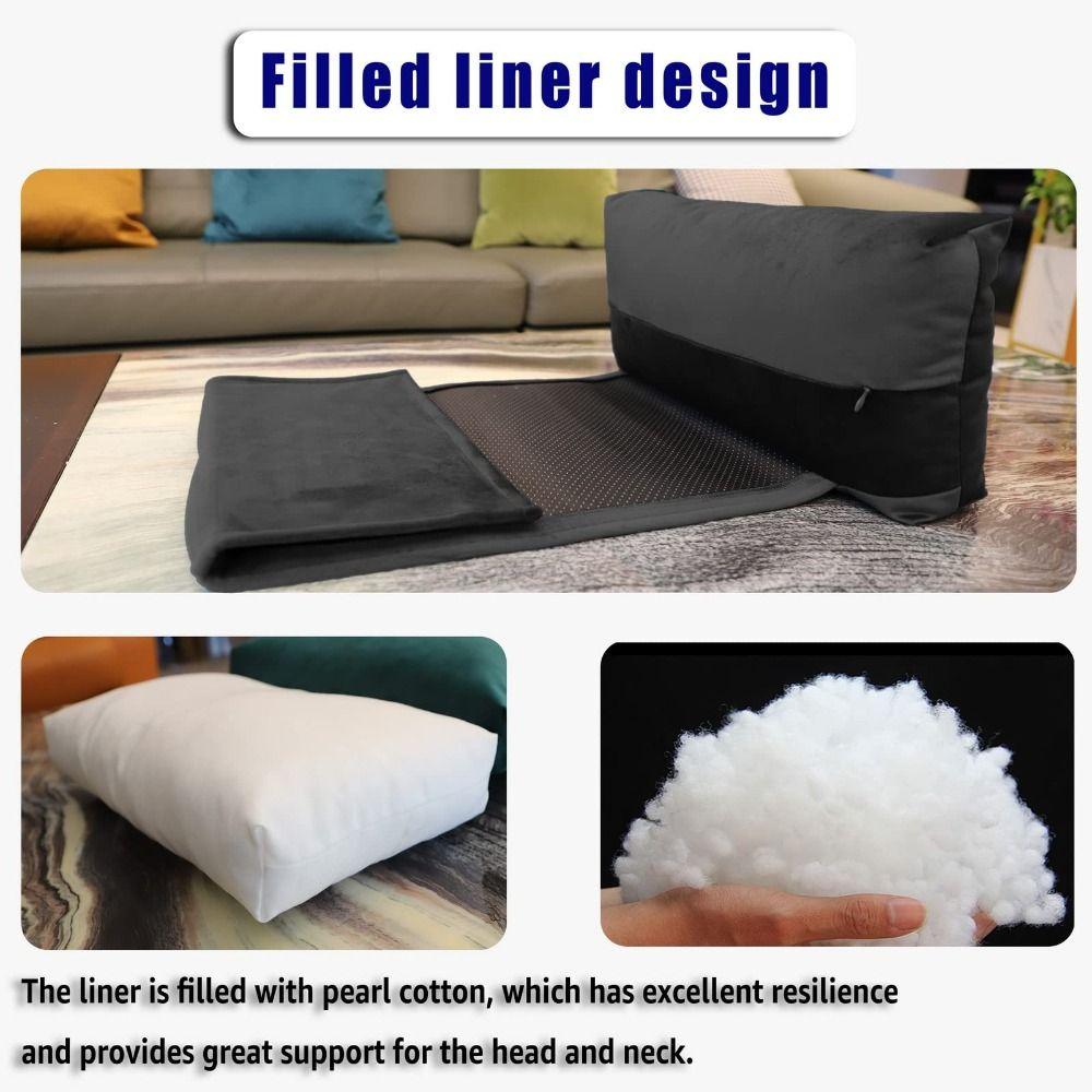 Comfortable Non-Slip Base Head Pillow Neck Support Velvet Cover Recliner Neck Pillow Pain Relief Neck Support Cushion Home