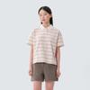 Cotton Women's Stripe Polo T-shirt Light Pink (S25MWFPS69)