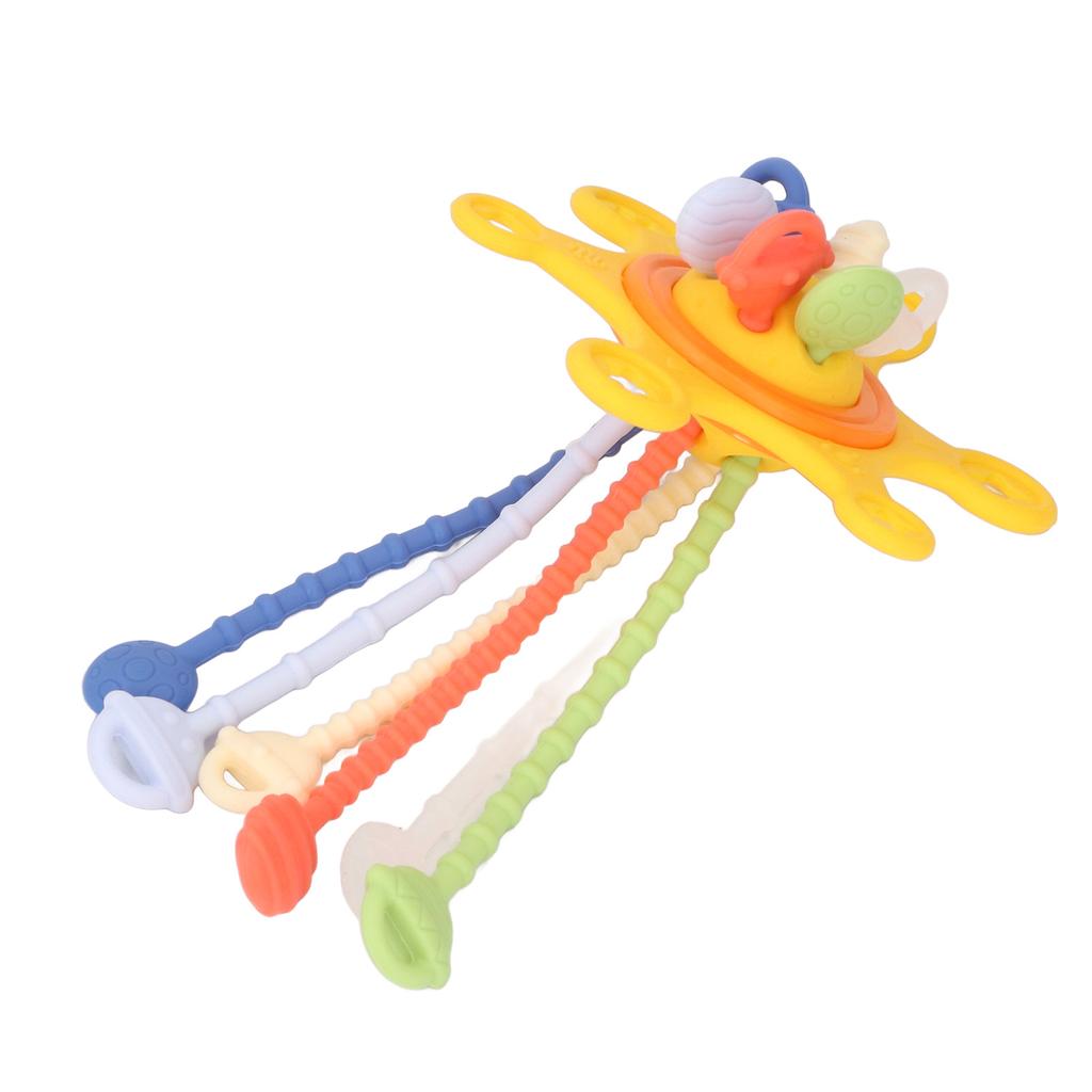 Baby Pull String Toy Brain Development Interactive Fine Motor Skill Colorful Silicone Pull String Se