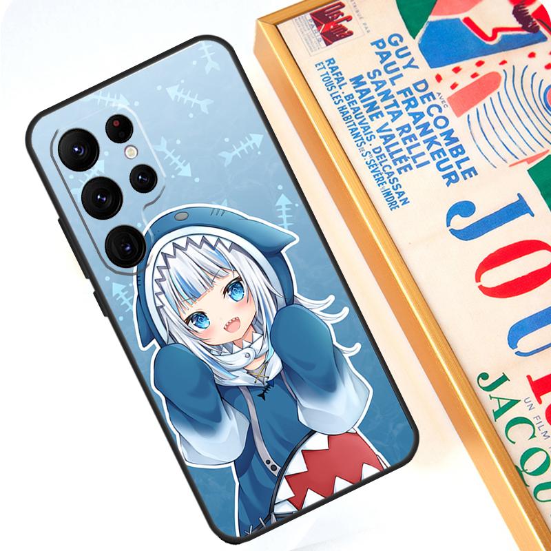 Gawr Gura Hololive Anime Case For Samsung Galaxy S24 Ultra S23 S22 S20 S21 FE Note 10 20 Ultra S8 S9 S10 Plus Cover