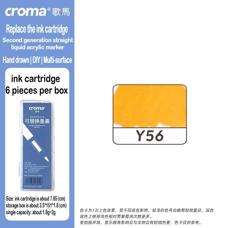 Croma 160/24 Color Replaceable Ink Refill Liquid Soft Tip Acrylic Marker Non Toxic Waterproof School Office Supplies Stationery