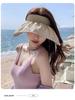 Womens Summer UV Protection Wide Brim Open Visor Sun Hat Breathable Face Covering