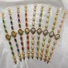 Korean Style Women's Oval Bracelet Watch - Colorful Stone, Versatile, Niche Fashion, Gold, High-End Feel