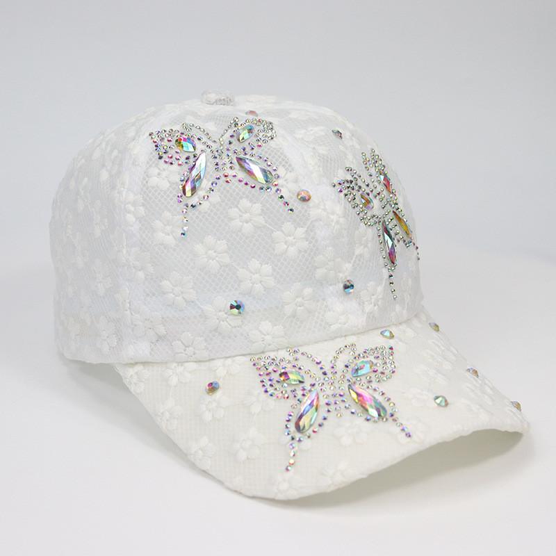Butterfly Embroidered Baseball Cap With Breathable Mesh For Outdoor Sun Protection