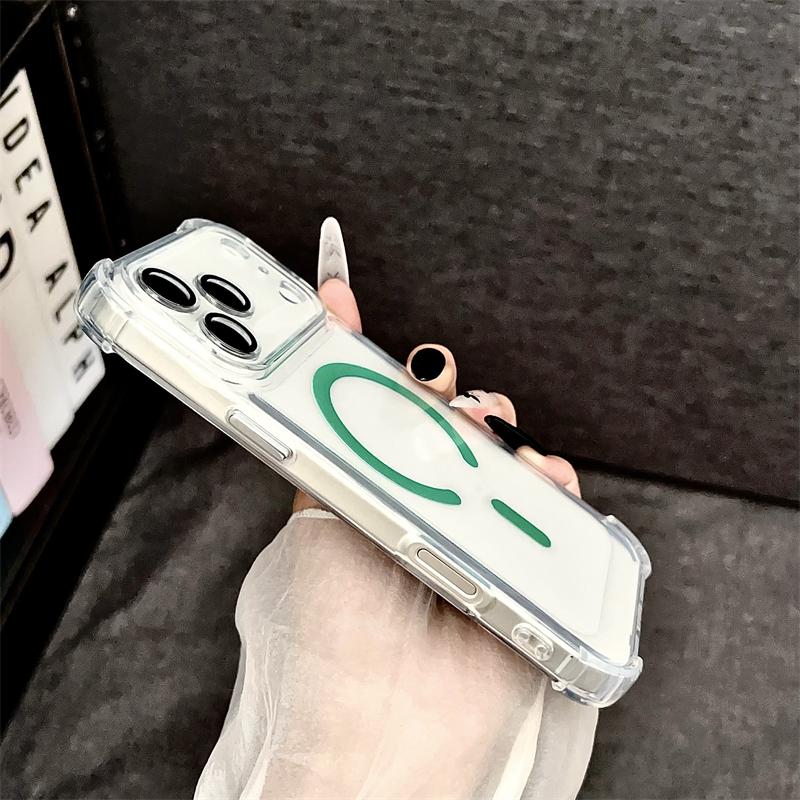 Shockproof Armor For Magsafe Clear Acrylic Phone Case For iPhone 17 17Air 17Pro 17Pro Max Wireless Charging Protective Cover
