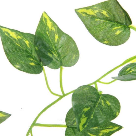 2m Artificial Leaf Vine Scindapsus Aureus Plant Garland for Reptiles Terrarium