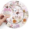 50 Cute Pink & White Bowknot Stickers - Waterproof Decor for Phone & Journal