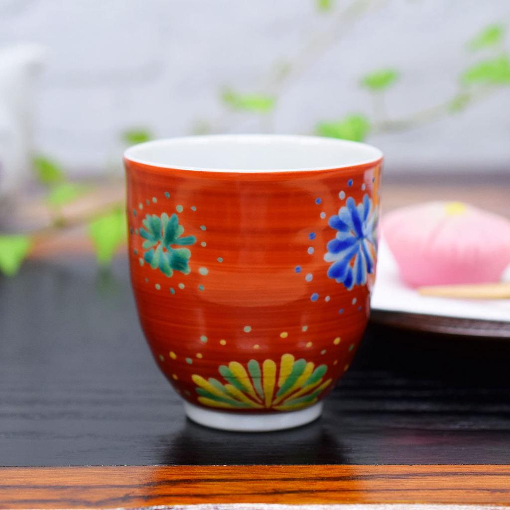 Stylish Kutani Ware Teacup with a Fireworks Design from Waza No A Perfect Gift for and 88th Crafted by Female Artist Yuuki Kura. Birthdays, 60th,