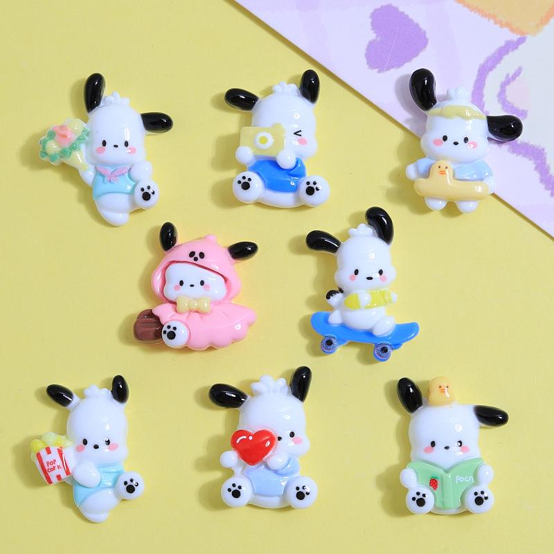 16/80PCS Cartoon Cute Dog Handmade DIY Cream Gel Phone Case Headwear Hair Clip Accessories Resin Accessories