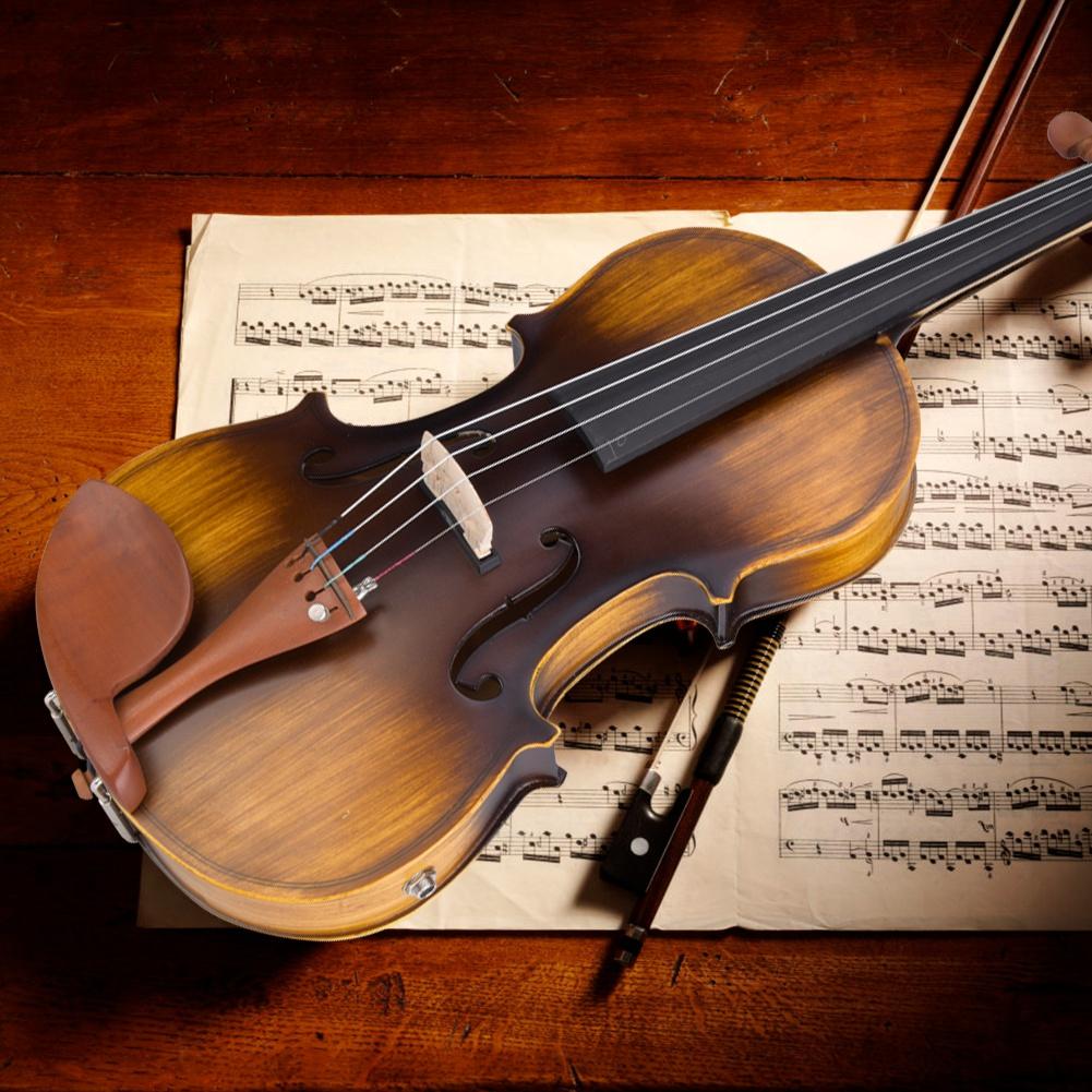 AV E310 Electro Acoustic EQ Violin Matte Finish Fiddle Kit with Case Rosin Bow Extra Strings