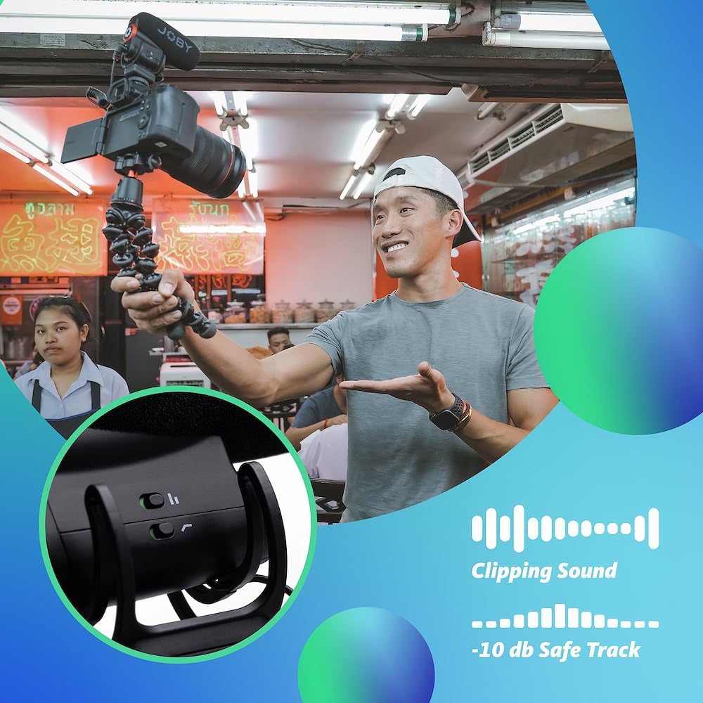 Joby Wavo Plus Microphone for and TikTok On-Camera Vlogging, YouTube, (JB01734-BWW)