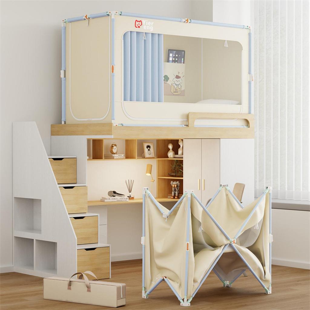 Dorm Bunk Bed Mosquito Net: Easy Setup, Strong Light Blocking, All-Inclusive Design for College Students.