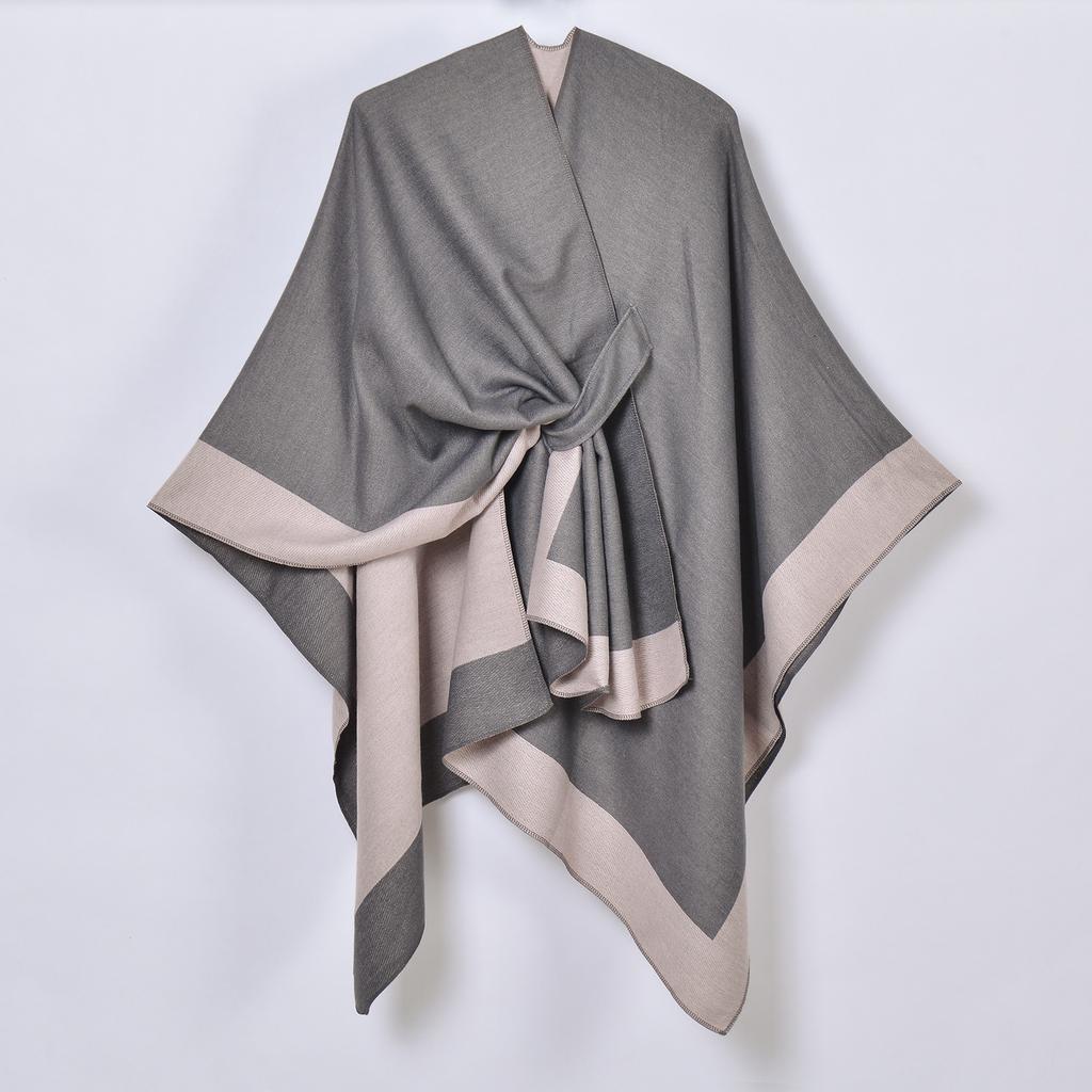 130*150cm Poncho mit offener Vorderseite Damen Schal Wraps, Übergroße Pullover Lässige Cardigan Schals für Herbst Winter, Kaschmirähnlicher Schal