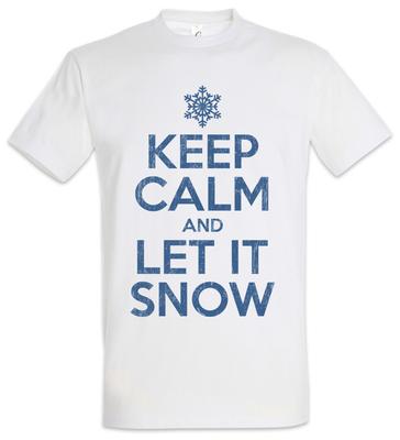 T-shirt Blanc Keep Calm And Let It Snow Amusant Noël Père Noël