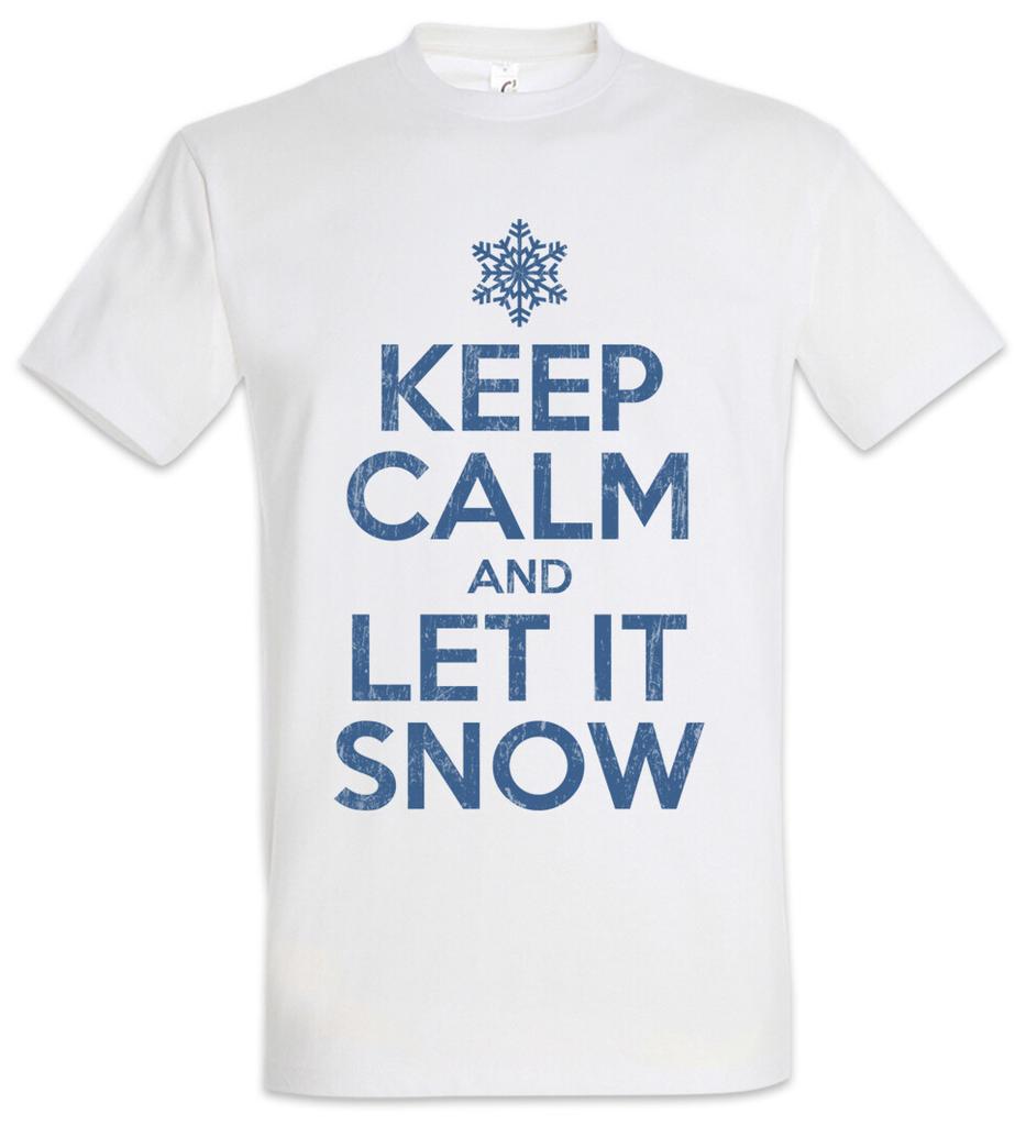 Keep Calm And Let It Snow T-Shirt Mens Womens Tees Top White Cristmas Fun Santa