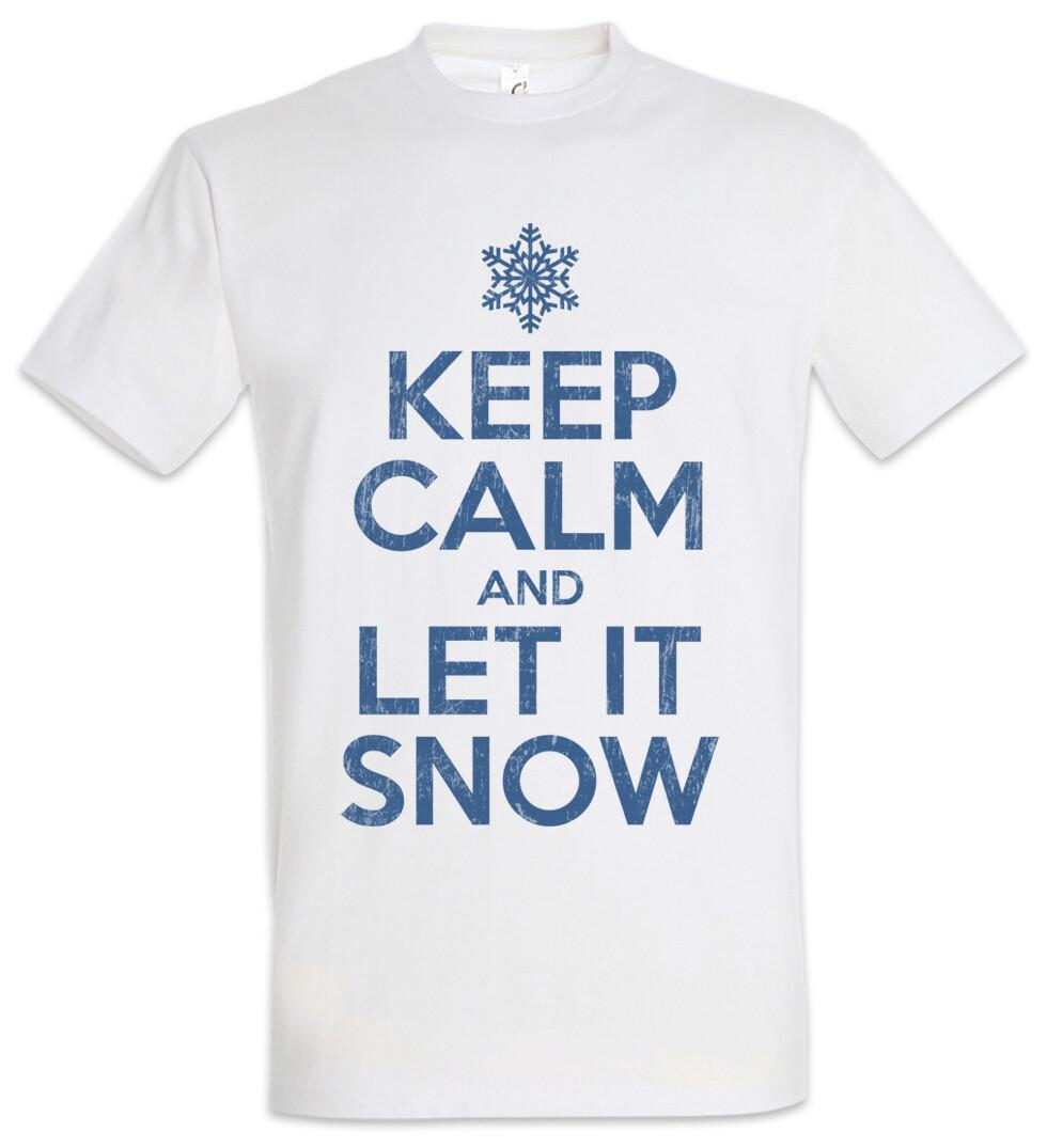 Keep Calm And Let It Snow T-Shirt Mens Womens Tees Top White Cristmas Fun Santa L