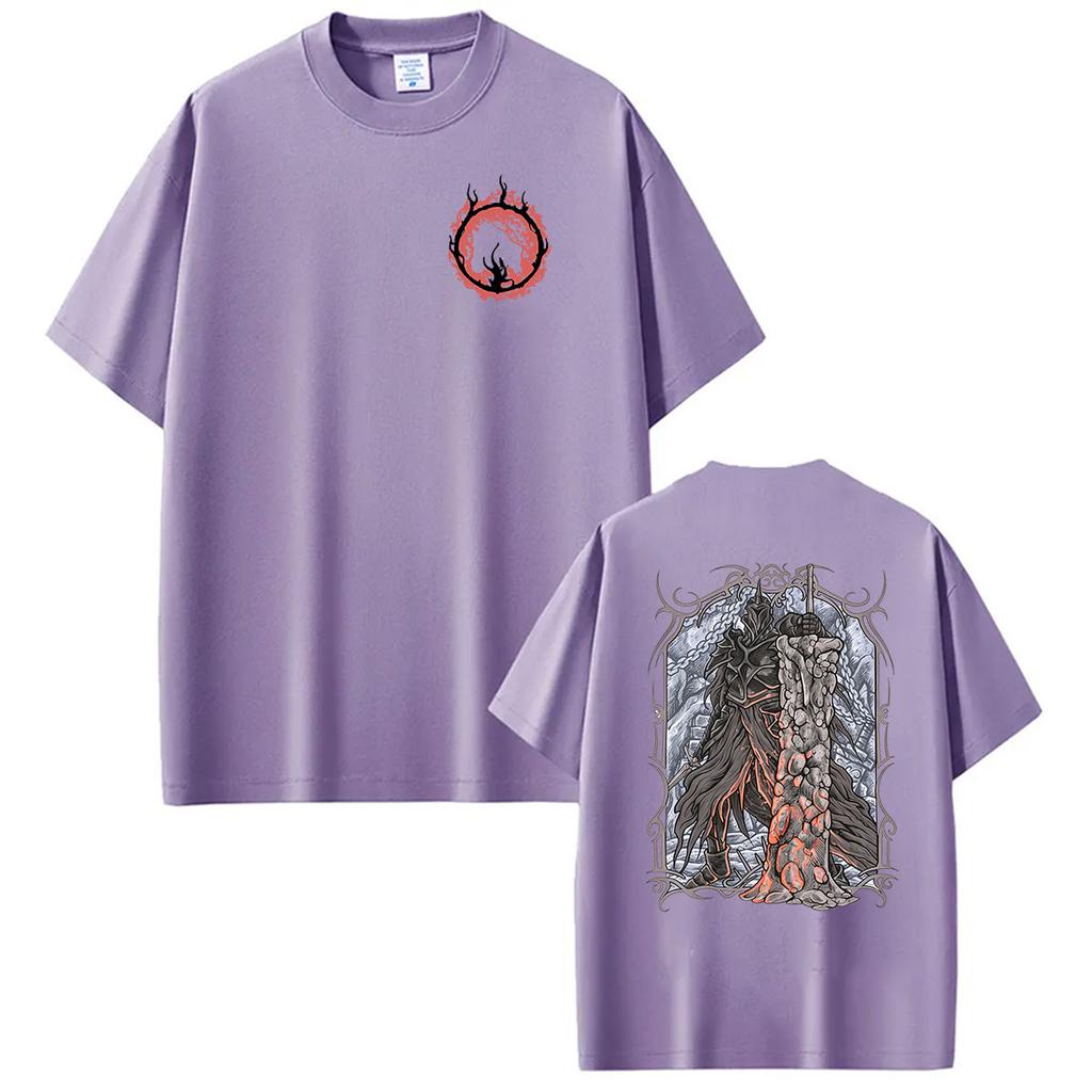Dark Souls Knight Graphic TShirts Unisex Game Player Cosplay Short Sleeve T Shirt Men Retro Oversized Cotton Tshirt Streetwear
