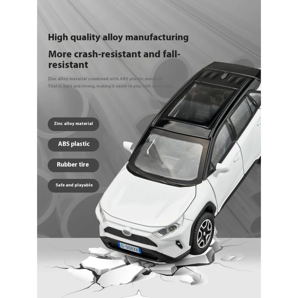 1/32 alloy Toyota RAV4 car toy model, exquisite desktop ornaments, best collection for car model enthusiasts, Halloween gifts