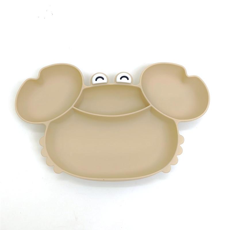 Children S Silicone Compartmentalized Dinner Plate Cartoon Plate Infant Auxiliary Food Tableware Fall Proof Including Suction Cups