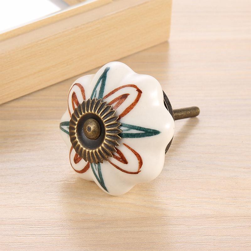 2pc Tea pot cupboard door antique classical ceramic handle European printing handle