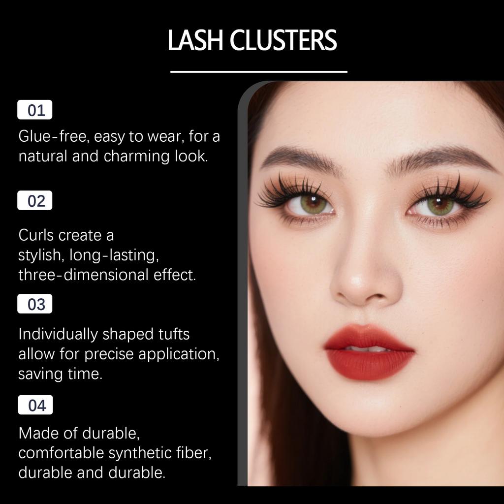 Clusters Glue Free False Eyelashes False Eyelashes Enlarge Your Eyes Without Straining Them, A Comfortable Eye Makeup Prop