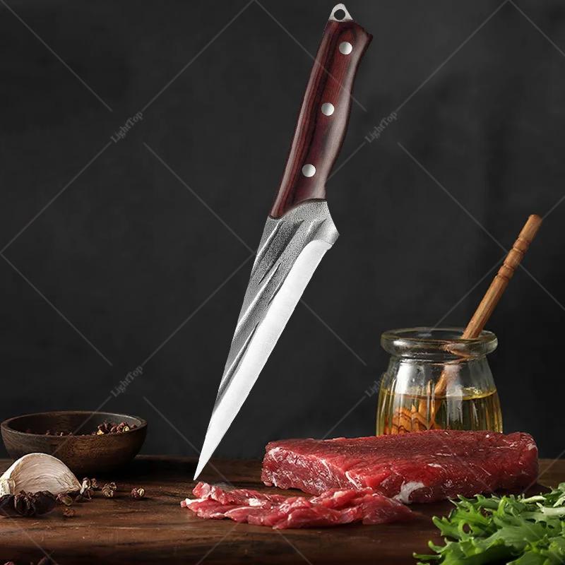 Stainless Steel Meat Cleaver Delicate Small Angle Sharp Hand Knife Comfortable Non-slip Handle with Set Kitchen Knife