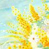 Interior Yellow Bouquet of Mimosa Announcing Framed Perfect for Feng Luck Large Living Art Reception Made in Japan Plus Painting, Mimosa, Decor,