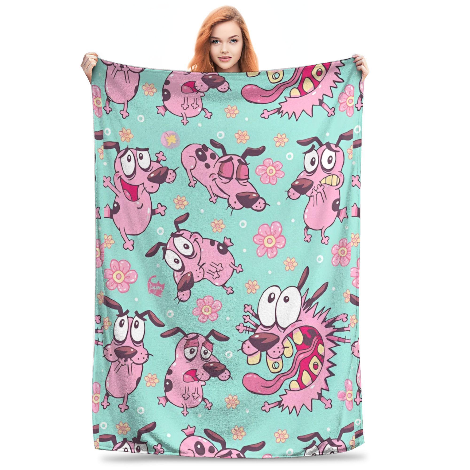 

Courageed the Cowardlys Dog Horror Movie Print Blanket For Men Women Super Soft Cozy Blankets for Sofa 50x60 Inches Multi-size 200x150cm 80x60in