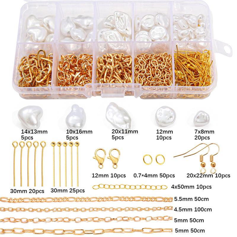 10-Grid ABS Pearl Bead Set for DIY Bracelets and Phone Chains