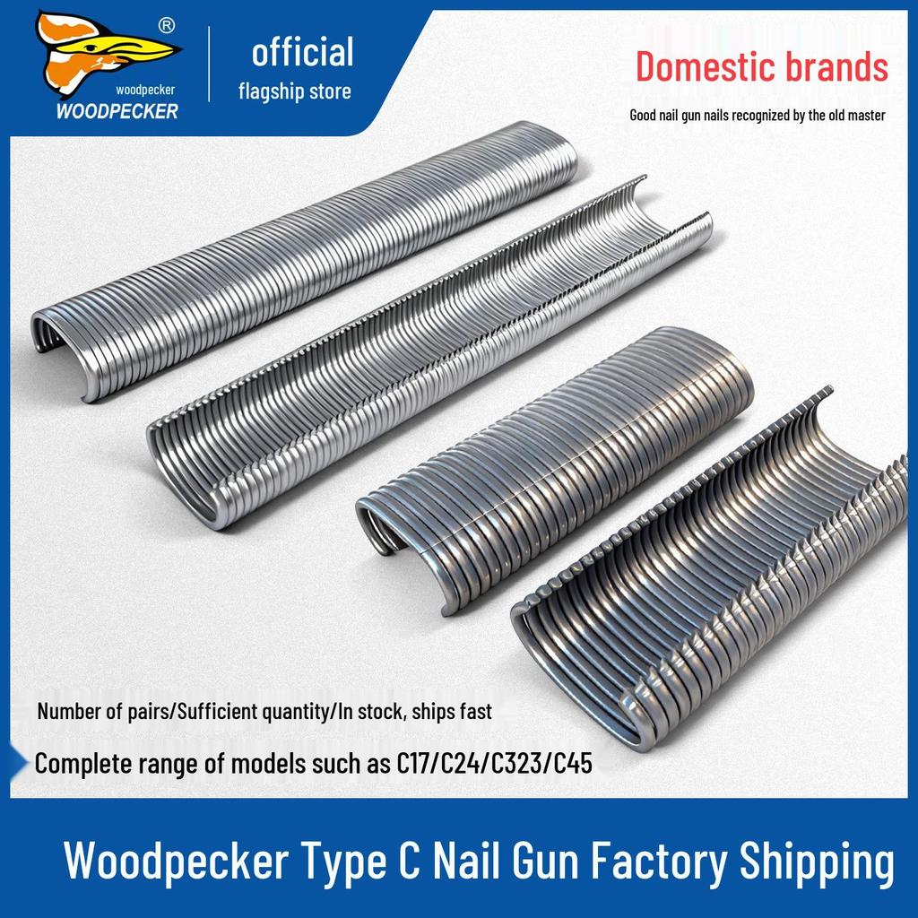 Woodpecker C-type Pneumatic Nail Gun 323 with Lithium Battery for Gabion Net Tying (Manual C50)