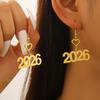 Creative 2026 Theme Earrings Acrylic Texture Geometric Earrings Ear Jewelry Suitable for Elegant Women Daily Wear