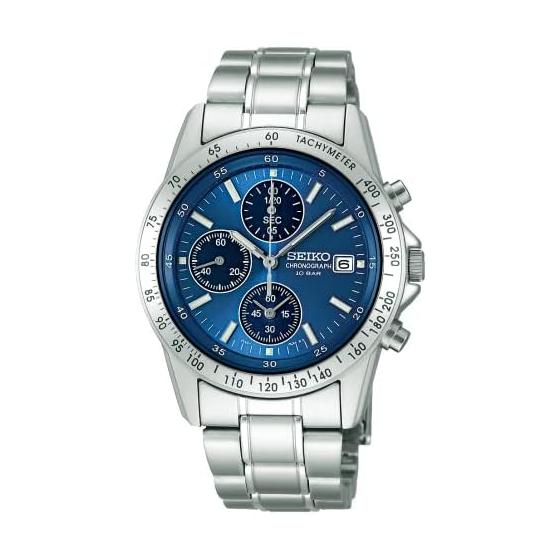 [Часы Seiko] Мужские часы SEIKO SELECTION SBTQ071, кварцевый механизм с батарейным питанием, функция хронографа и календарь даты, синий циферблат.