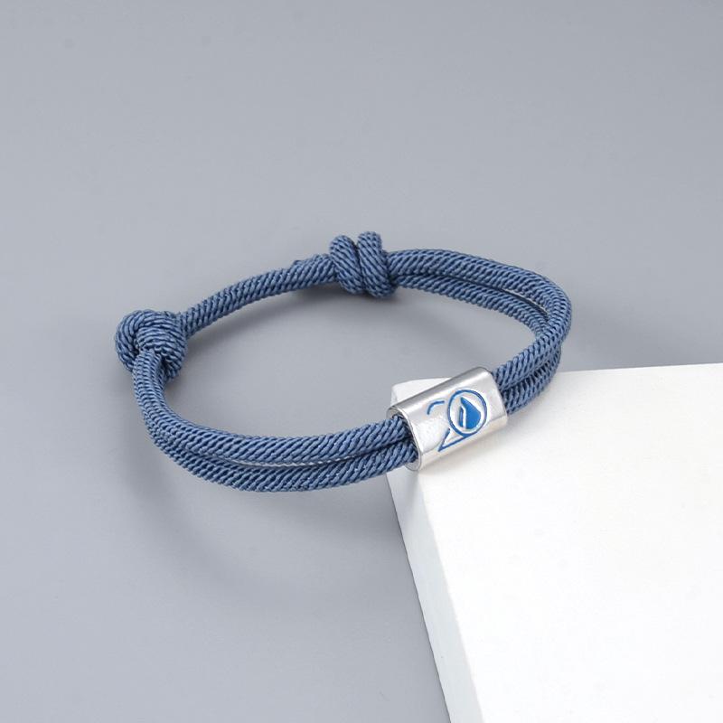 

Регулируемый парный браслет 3 мм Туманно-синий Плетеный Квадратный из нержавеющей стали Модный браслет Blue Bracelet